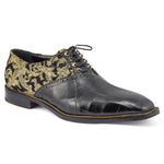 Mauri Smooth 4936 Alligator & Didier Fabric Shoes Black / Gold