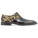 Mauri Smooth 4936 Alligator & Didier Fabric Shoes Black / Gold