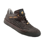 Mauri Thai 8516 Python & Pebble Grain Sneakers Dark Brown