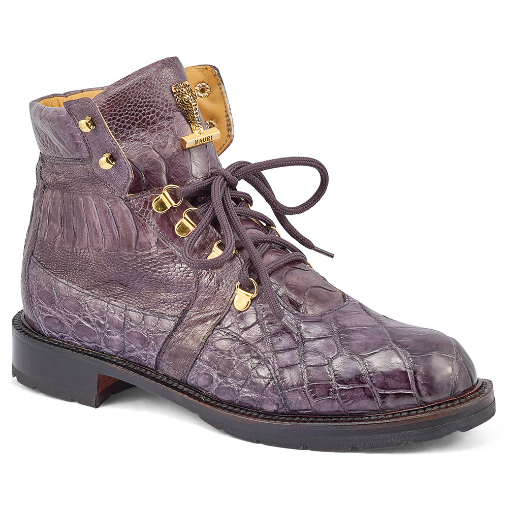 Mauri Tracker 4986 Body Alligator & Ostrich Leg Boots Med Grey