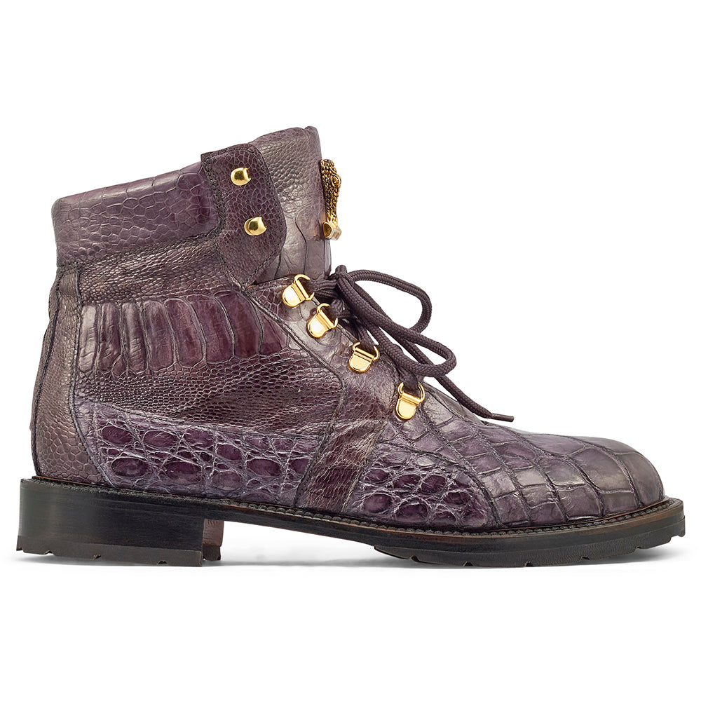 Mauri Tracker 4986 Body Alligator & Ostrich Leg Boots Med Grey