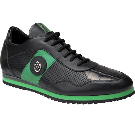 Mauri Varieta 8652 Nappa & Baby Crocodile Sneakers Black/Green