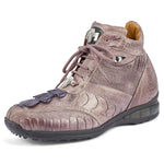 Mauri 8405/1 Ostrich Leg & Hornback Tail Sneakers Lt Grey / W Blue