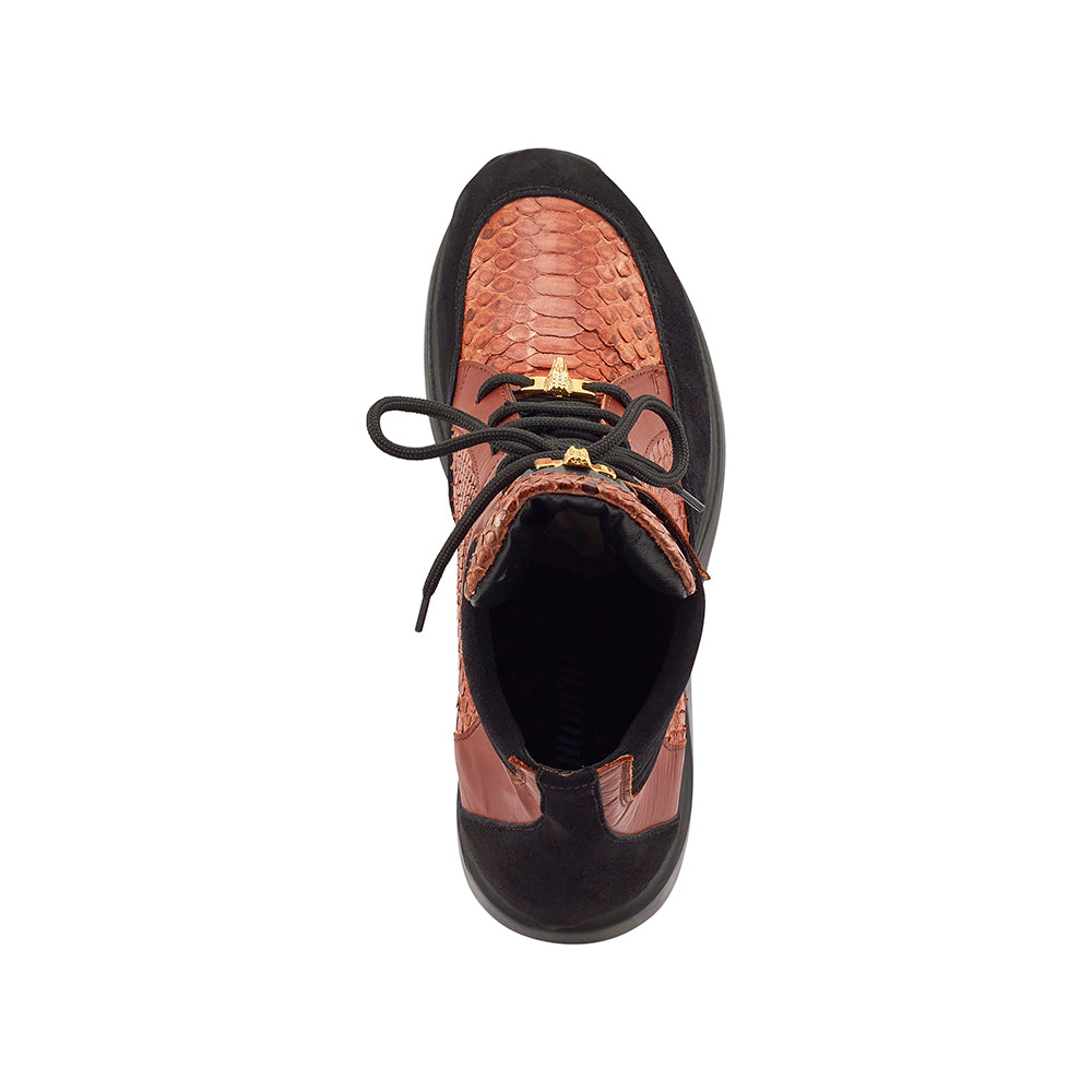 Mauri Viper 8421 Suede / Python & Nappa Sneakers Black / Gold