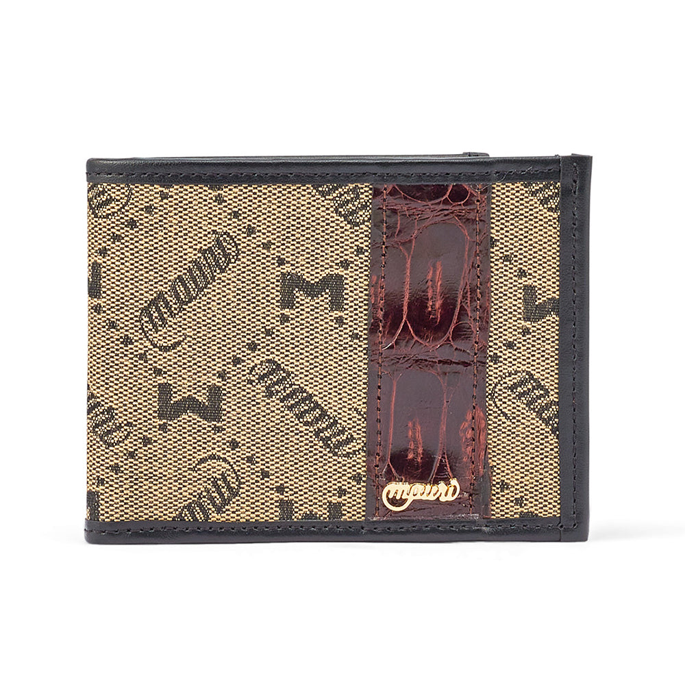 Mauri W3 Nappa / Baby Croc & Mauri Fabric Wallet Sp Rust / Taupe