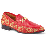 Mauri 4954 Gobelins Fabric / Calfskin & Alligator Loafers Red