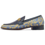 Mauri Wealth 4954 Gobelins Fabric / Calfskin & Alligator Loafers W. Blue / New Blue