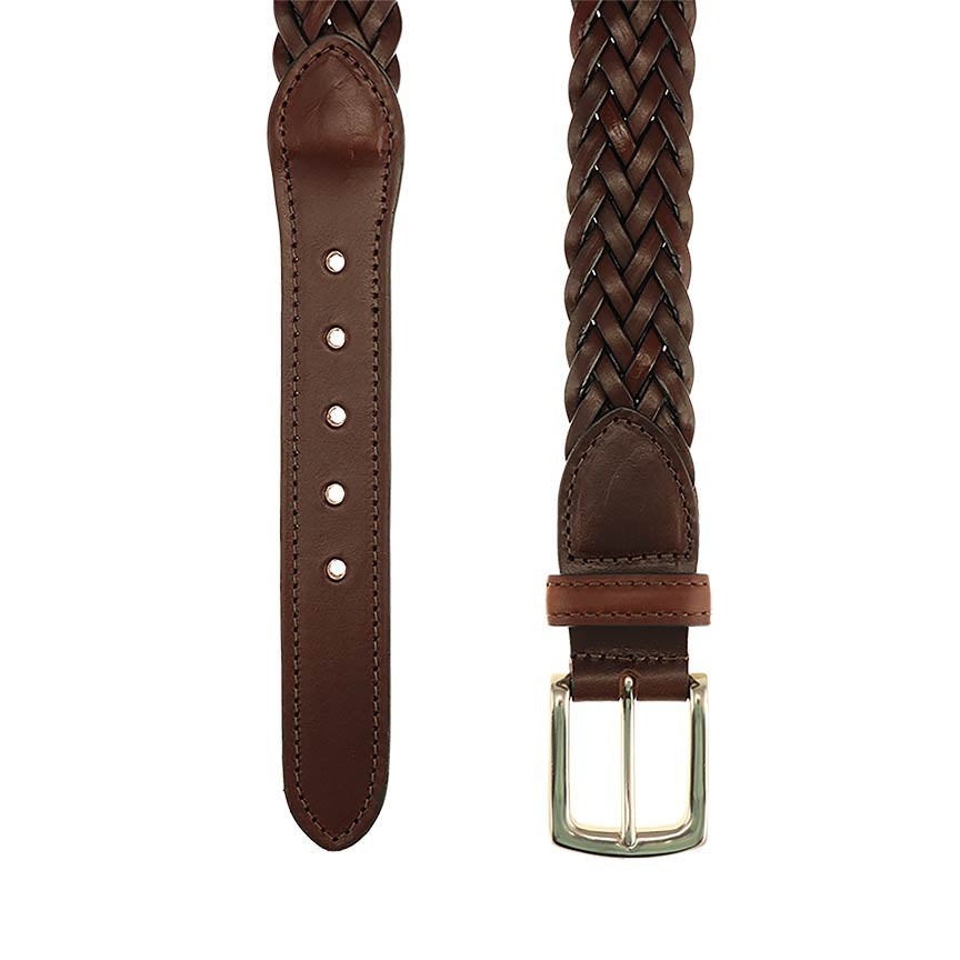 TB Phelps Maxwell Braided Leather Belt Briar