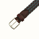 TB Phelps Maxwell Braided Leather Belt Briar / Navy
