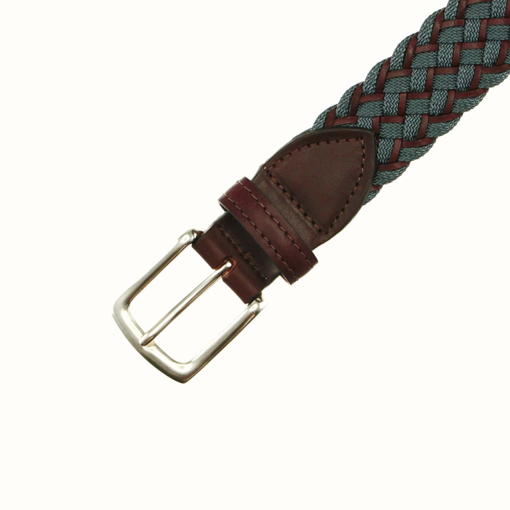 TB Phelps Maxwell Braided Leather Belt Briar / Navy