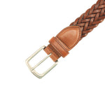 TB Phelps Maxwell Braided Leather Belt Tan