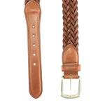 TB Phelps Maxwell Braided Leather Belt Tan
