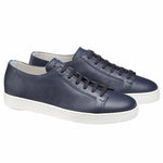 Santoni Cleanic MI Tumbled Calfskin Sneaker Blue