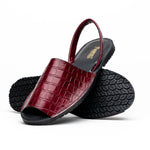 Maseratti Naples Embossed Caiman Minorca Sandals Burgundy