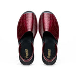 Maseratti Naples Embossed Caiman Minorca Sandals Burgundy