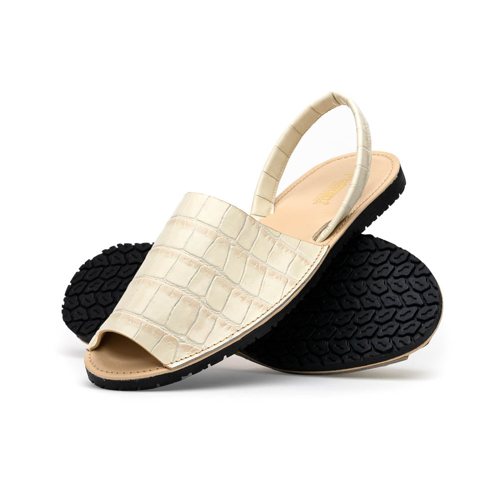 Maseratti Naples Embossed Caiman Minorca Sandals Oryx