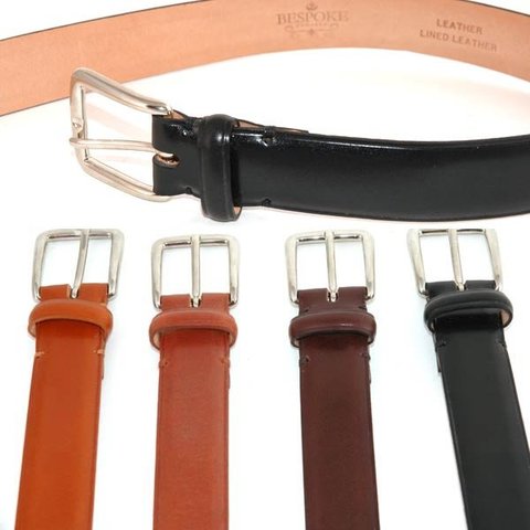 Bespoke-England Men's Leather Belt - Chestnut