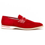 Zelli Meo 3 Suede & Crocodile Loafers Red