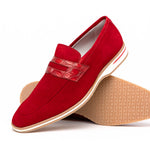Zelli Meo 3 Suede & Crocodile Loafers Red (11-020-RED)
