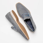 Zelli Meo 3 Suede & Crocodile Loafers Gray (11-020-GRY)