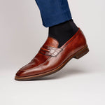 Zelli Meo Hand Burnished Loafers Cognac (15-703-CGN)