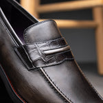 Zelli Meo Hand Burnished Loafers Grey (15-703-GRY)