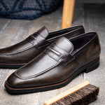 Zelli Meo Hand Burnished Loafers Grey (15-703-GRY)