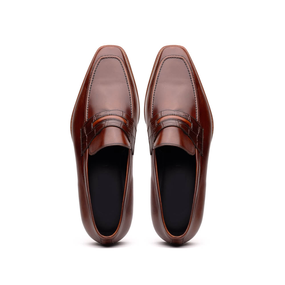 Zelli Meo Hand Burnished Loafers Cognac (15-703-CGN)