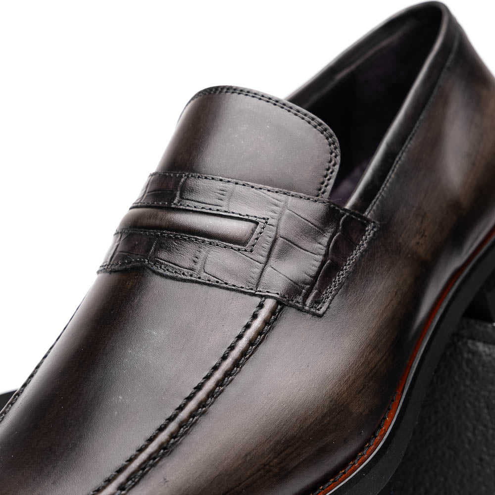 Zelli Meo Hand Burnished Loafers Grey (15-703-GRY)