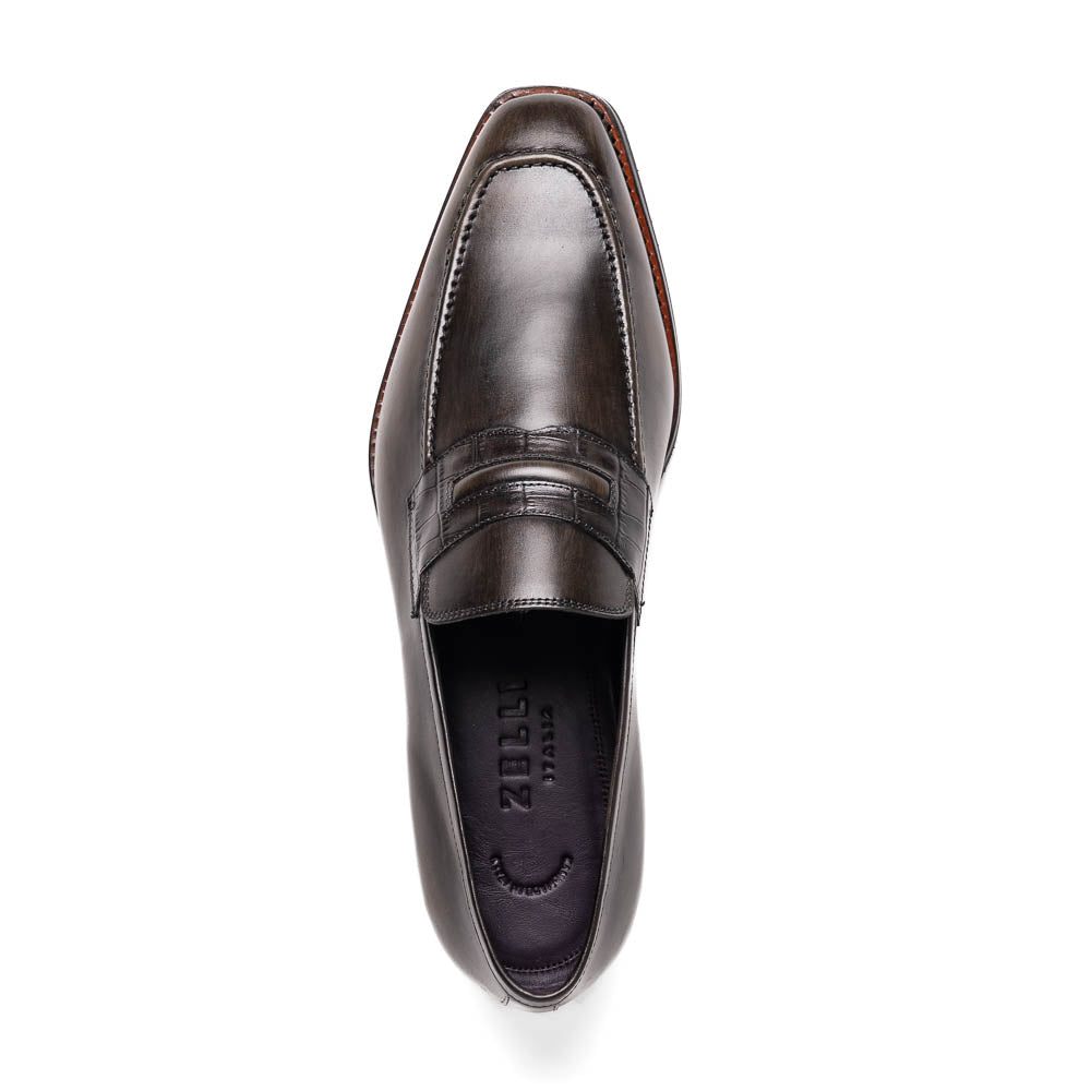 Zelli Meo Hand Burnished Loafers Grey (15-703-GRY)