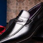 Zelli Meo Hand Burnished Loafers Black (15-703-BLK)