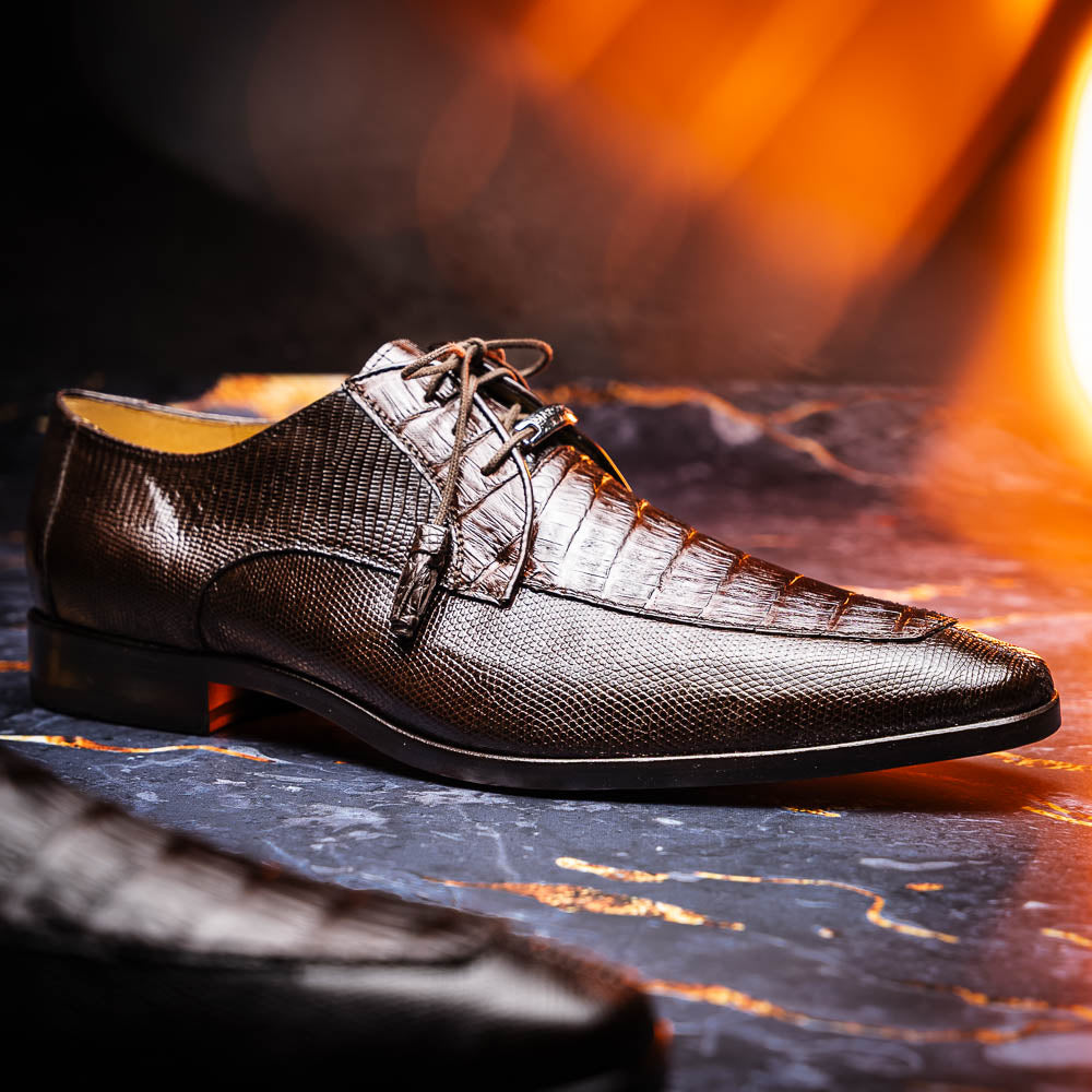 Marco Di Milano Merida Caiman & Lizard Derby Brown