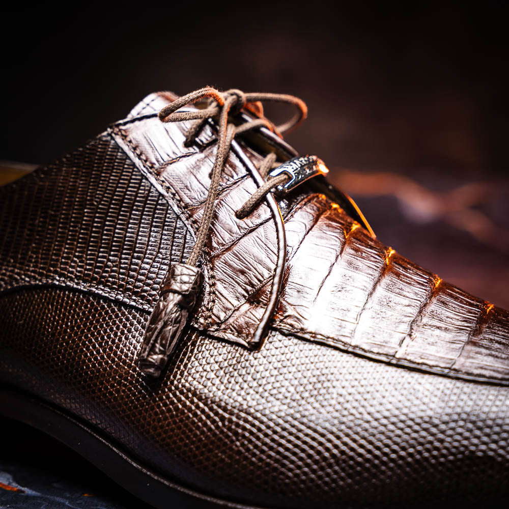 Marco Di Milano Merida Caiman & Lizard Derby Brown