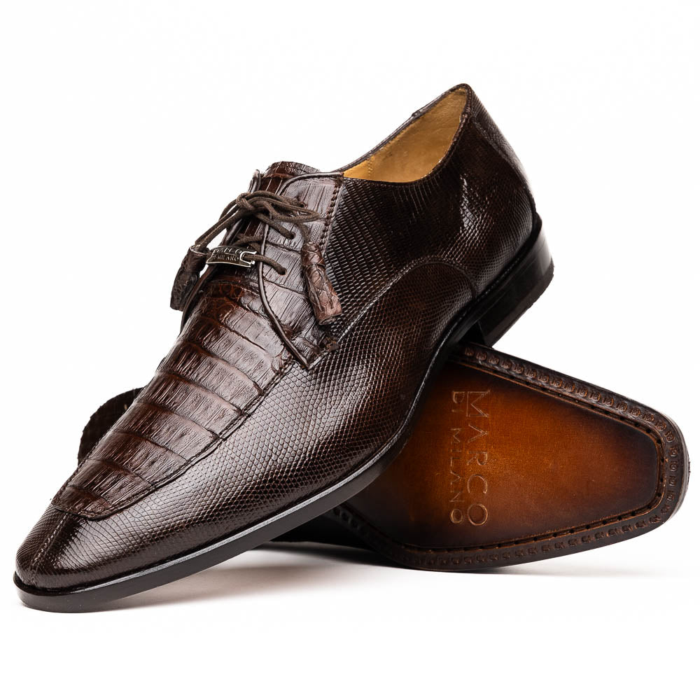 Marco Di Milano Merida Caiman & Lizard Derby Brown