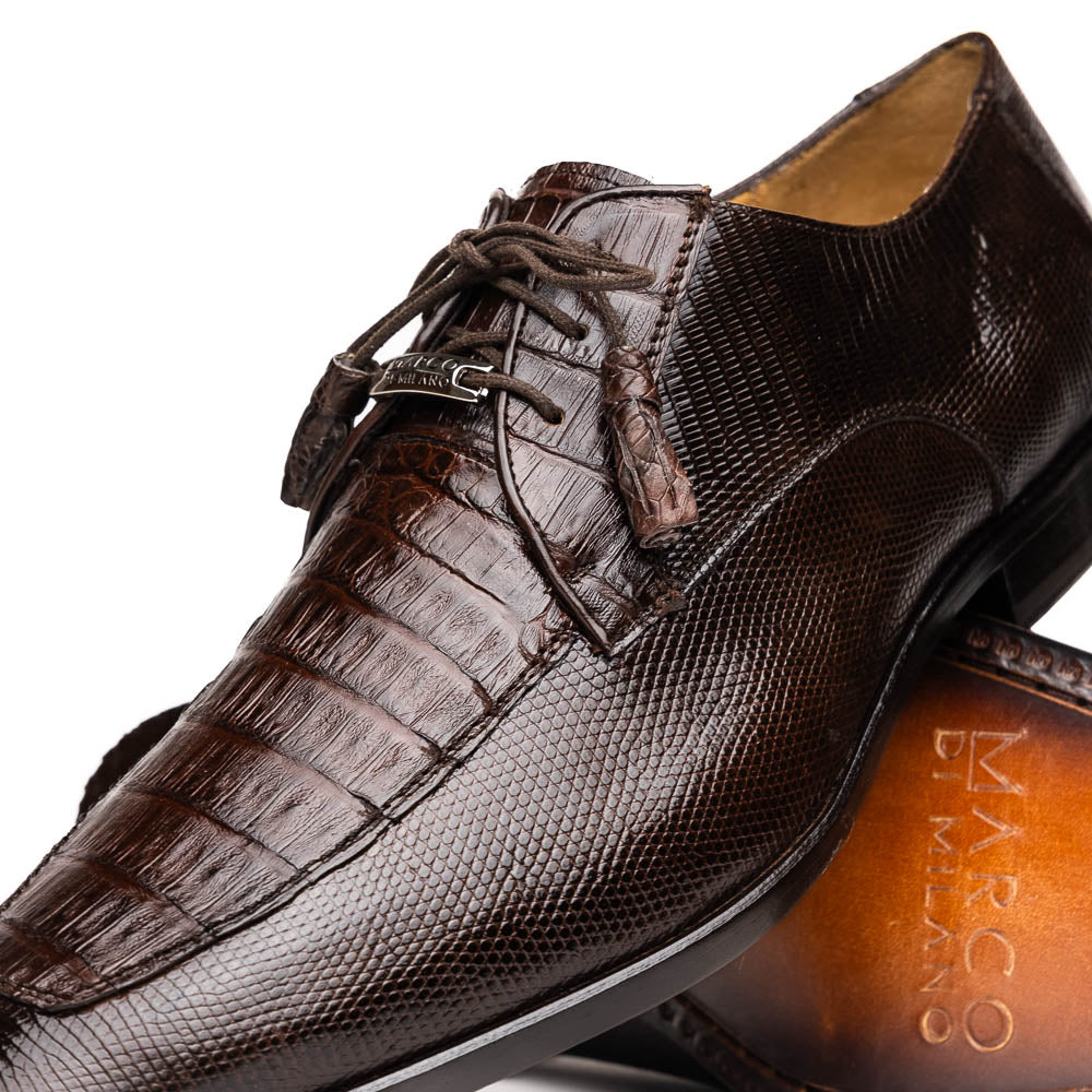 Marco Di Milano Merida Caiman & Lizard Derby Brown