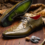 Marco Di Milano Merida Caiman & Lizard Derby Olive Green