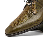 Marco Di Milano Merida Caiman & Lizard Derby Olive Green