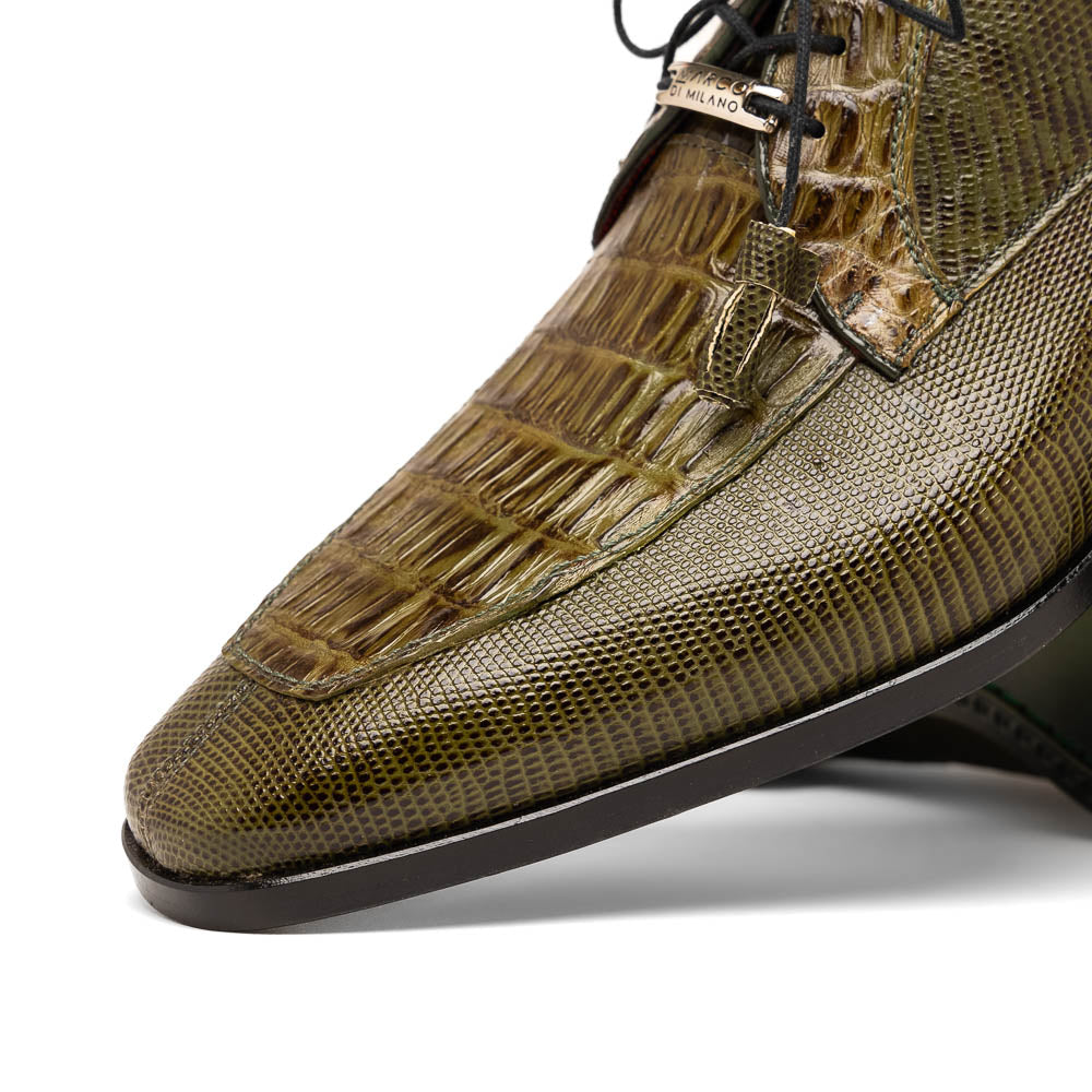 Marco Di Milano Merida Caiman & Lizard Derby Olive Green