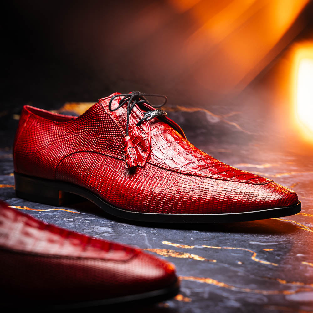 Marco Di Milano Merida Caiman & Lizard Derby Red