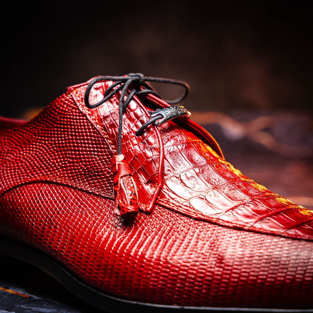 Marco Di Milano Merida Caiman & Lizard Derby Red