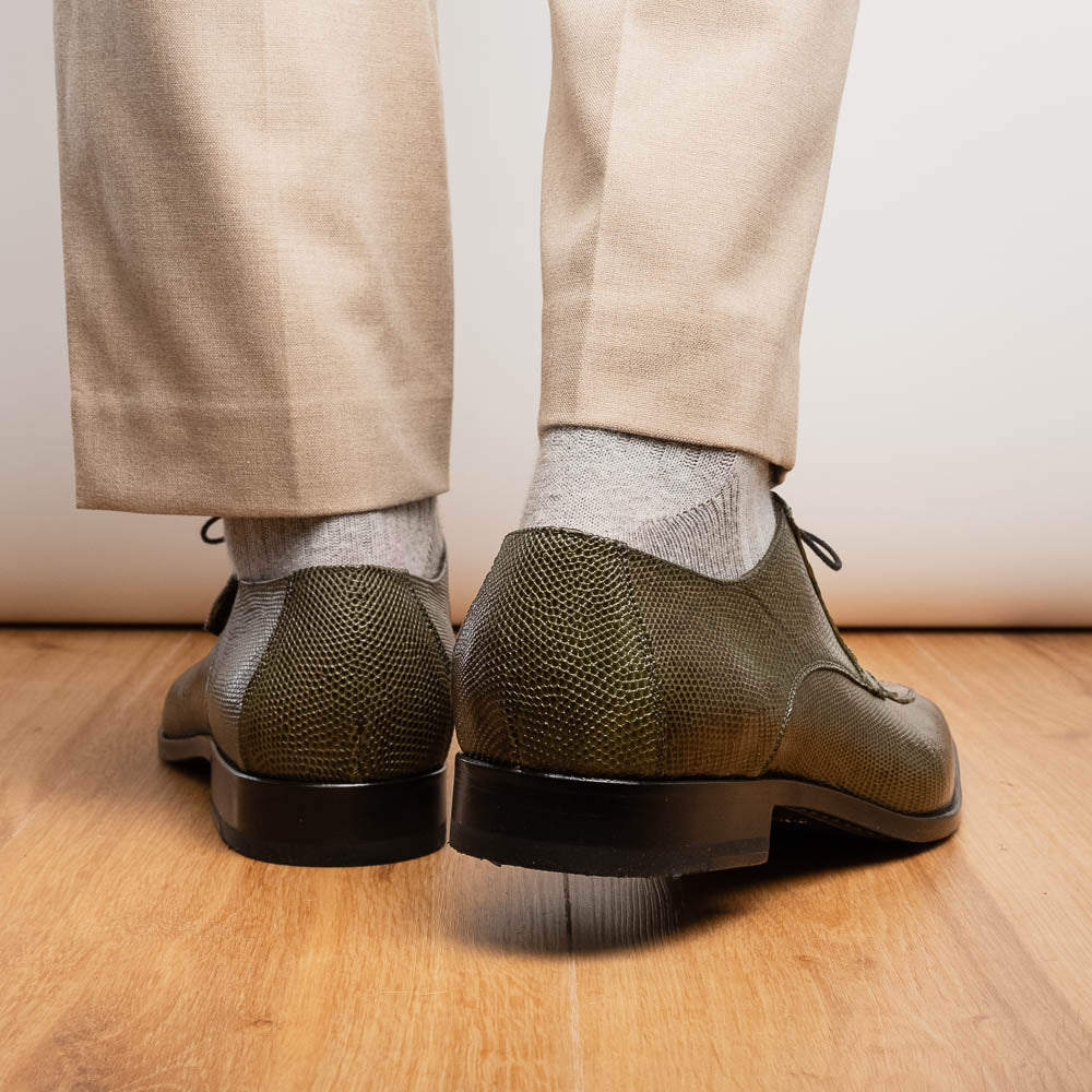 Marco Di Milano Merida Caiman & Lizard Derby Olive Green