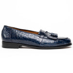Mezlan Rodeo 1129C Crocodile Tassel Loafers Navy