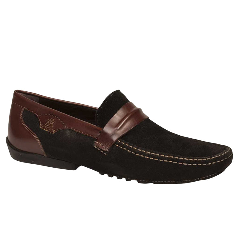 Mezlan 17127 Calfskin Suede Shoes Black Brown