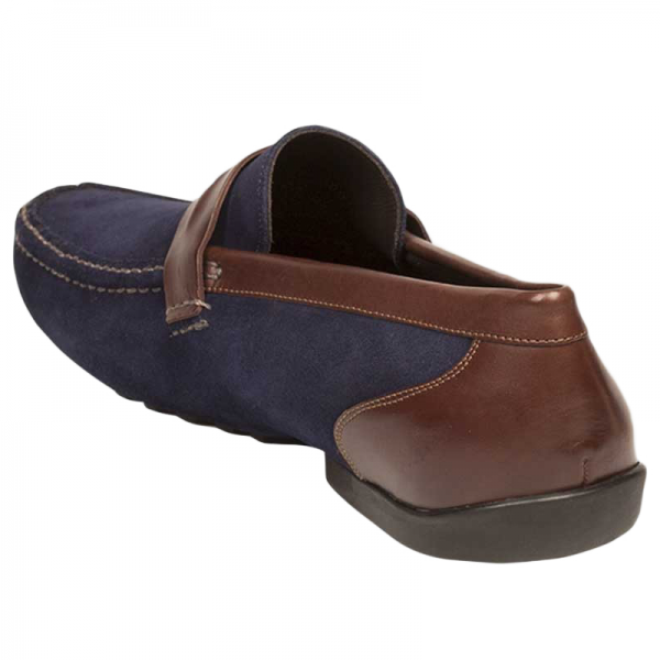 Mezlan 17127 Calfskin Suede Shoes Blue / Brown