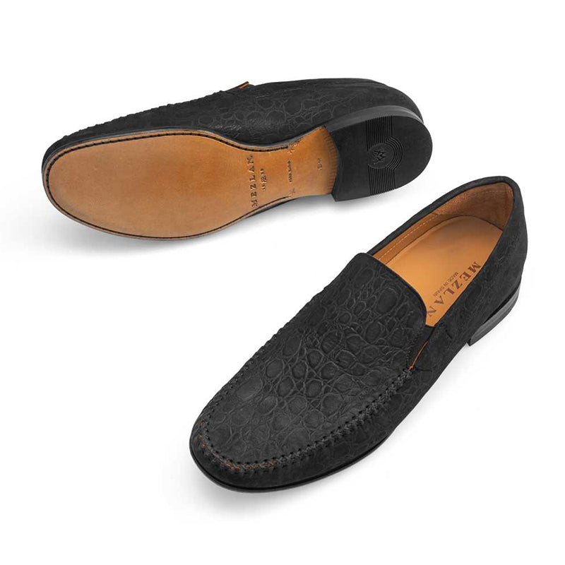 Mezlan 17307 Nubuck Moccasin Black