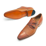 Mezlan 19501 Calfskin / Deerskin Double Monkstrap Shoes Camel