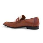 Mezlan 19532 Calfskin / Fabric Penny Loafer Cognac / Bone