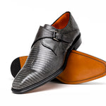 Mezlan 4566-L Lizard Monk Strap Gray (Exclusive)