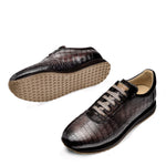 Mezlan 4656F Caiman Crocodile Sneakers Taupe / Brown EXCLUSIVE