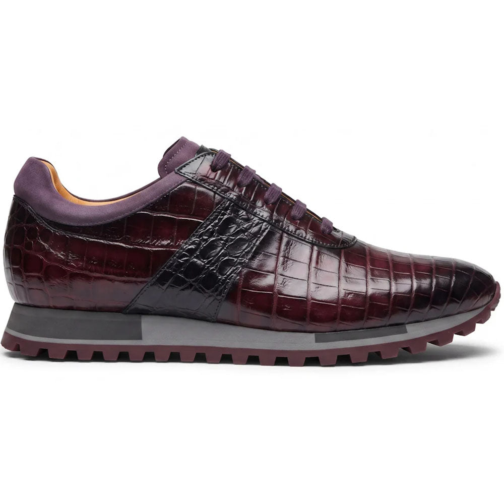 Mezlan Barrow Crocodile Sneaker Dark Burgundy (50187-F) (Exclusive)